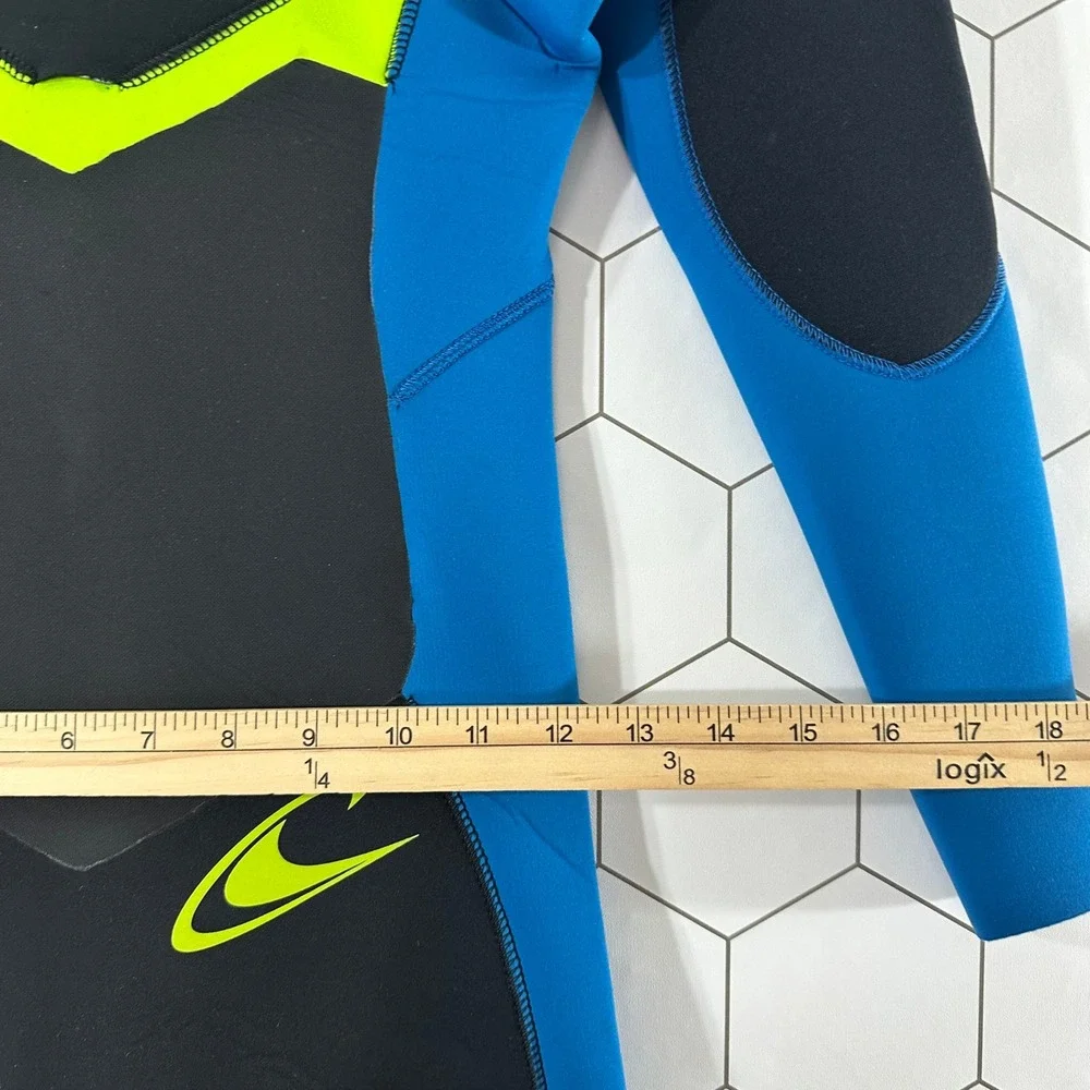 ONeill Wetsuit Full Length Black Blue Neon Green Style 5476  Boys Size 12